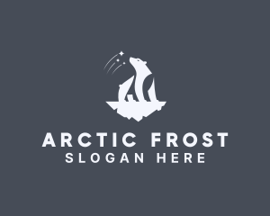 Wild Polar Bear Iceberg logo design