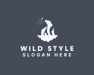 Wild Polar Bear Iceberg logo design