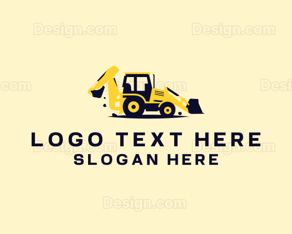 Backhoe Loader Construction Heavy Equipment Logo