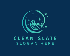 Sparkle Clean Mop logo design