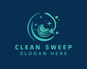 Sparkle Clean Mop logo design