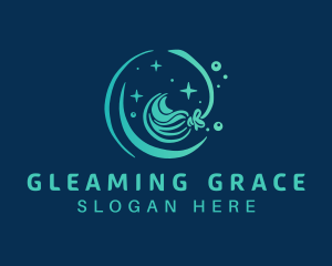 Sparkle Clean Mop logo design