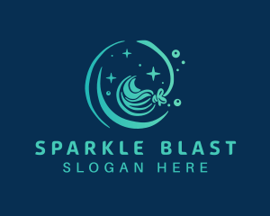 Sparkle Clean Mop logo design