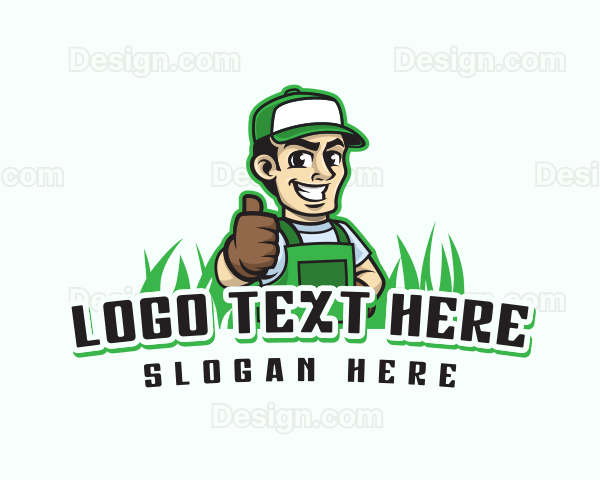 Lawn Landscaping Gardener Logo