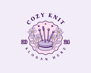 Floral Needle Cushion logo design