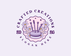 Floral Needle Cushion logo design