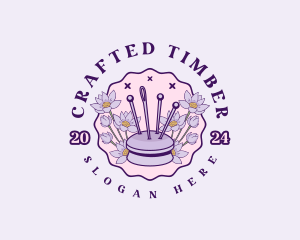 Floral Needle Cushion logo design