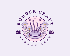 Floral Needle Cushion logo design