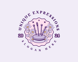 Floral Needle Cushion logo design