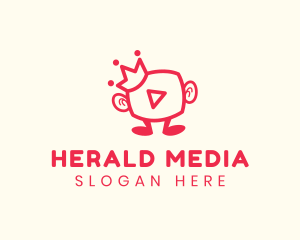 Media Vlogger Crown  logo design