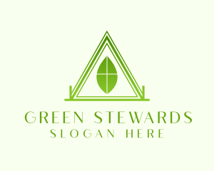 Green Nature Cabin House logo design