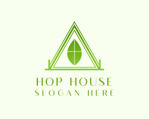 Green Nature Cabin House logo design