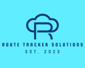 Blue Letter R Cloud  logo design