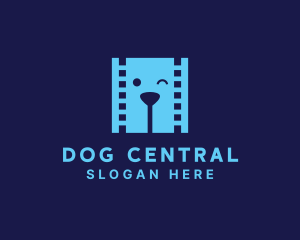 Filmstrip Dog Video logo design