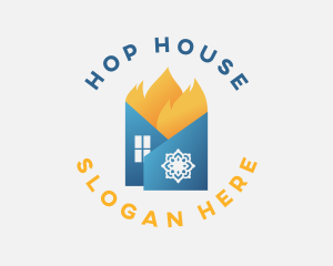 Heating Fire House logo design