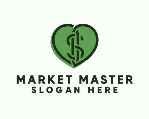 Heart Dollar Currency logo