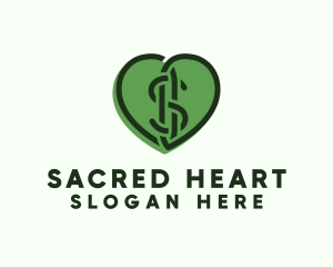 Heart Dollar Currency logo design