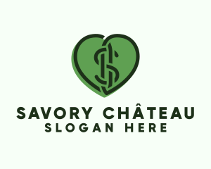 Heart Dollar Currency logo design