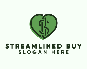 Heart Dollar Currency logo design