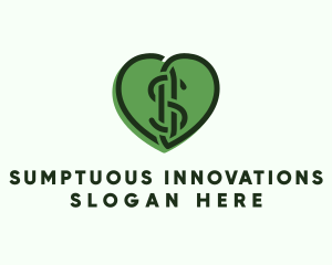 Heart Dollar Currency logo design