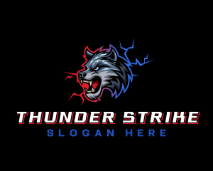 Wild Thunder Wolf logo design