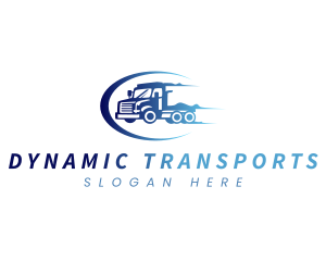 Transport Fast Cargo Truck logo design