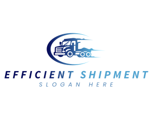 Transport Fast Cargo Truck logo design