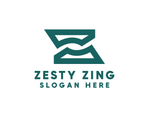 Green Abstract Letter Z Company  logo design