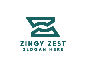 Green Abstract Letter Z Company  logo design