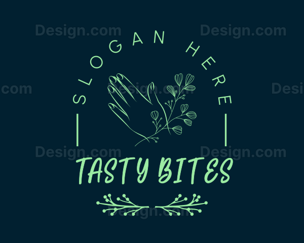 Hand Floral Spa Wordmark Logo