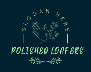 Hand Floral Spa Wordmark logo design