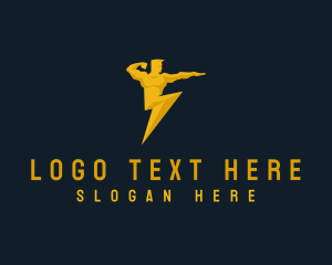 Human Lightning Bolt logo