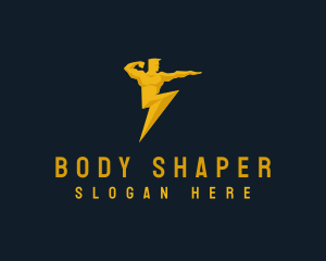 Human Lightning Bolt logo design