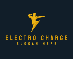 Human Lightning Bolt logo design