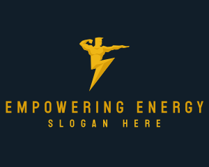 Human Lightning Bolt logo design