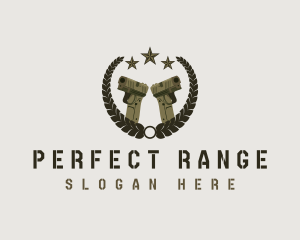 Pistol Gun Shooting logo design