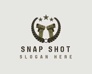 Pistol Gun Shooting logo design