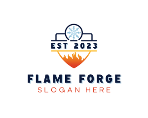 Fire Ice Air Conditioning logo design