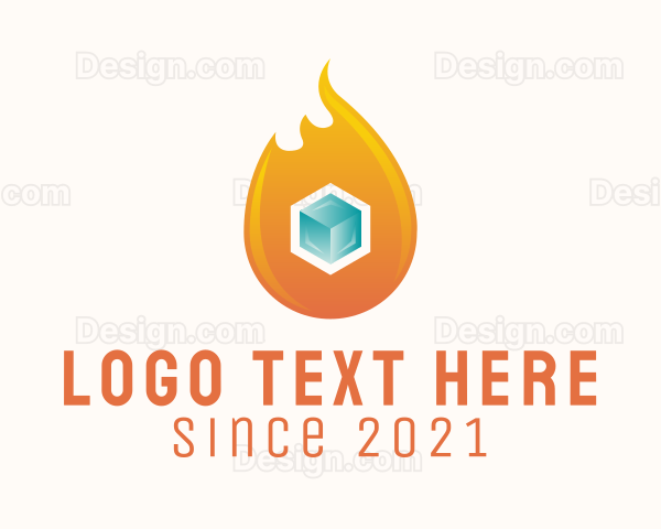 Heating Cooling Cube Logo