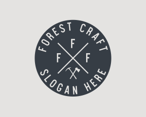 Hipster Pickaxe Outdoor logo design