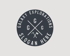 Hipster Pickaxe Outdoor logo design