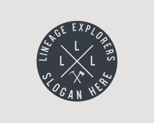 Hipster Pickaxe Outdoor logo design