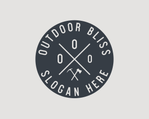 Hipster Pickaxe Outdoor logo design