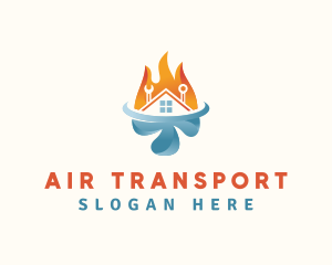 Home Temperature HVAC logo design