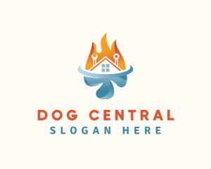 Home Temperature HVAC logo design