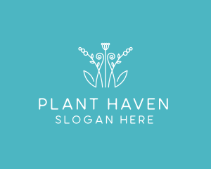 Minimalist Wildflower Plant logo design