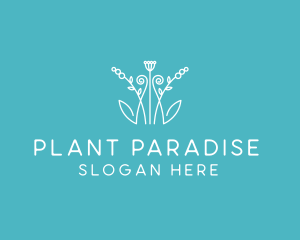 Minimalist Wildflower Plant logo design