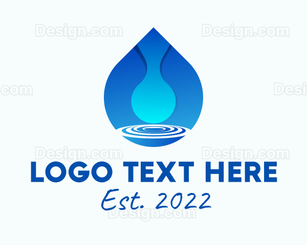 Water Droplet Refreshment Logo