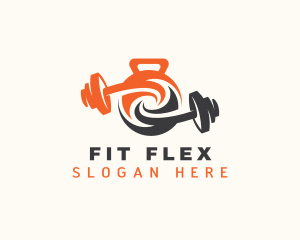 Gym Barbell Fitness logo design