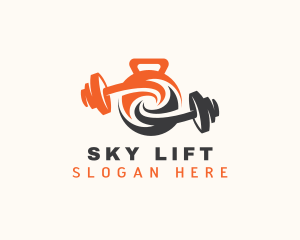 Gym Barbell Fitness logo design